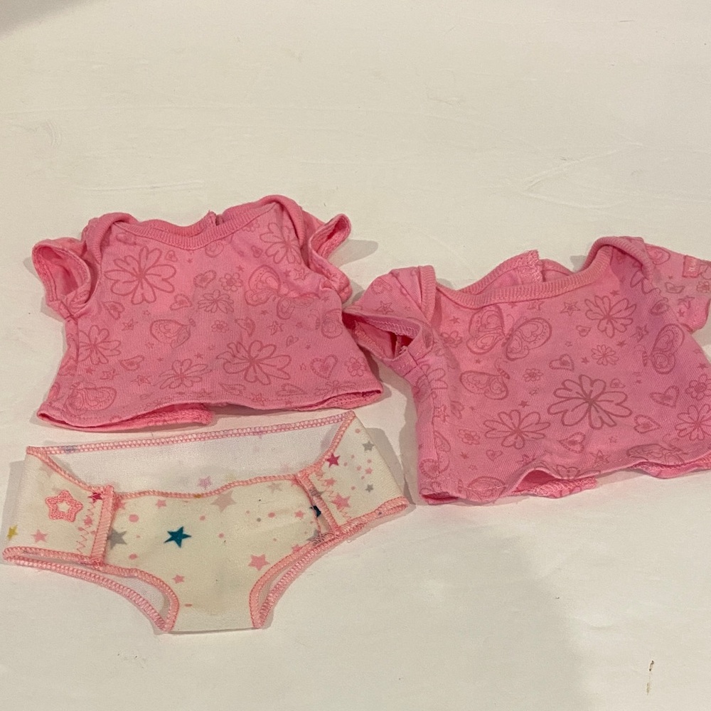 American Girl Bitty Baby Girl Lot of Cloth Diaper and Shirts